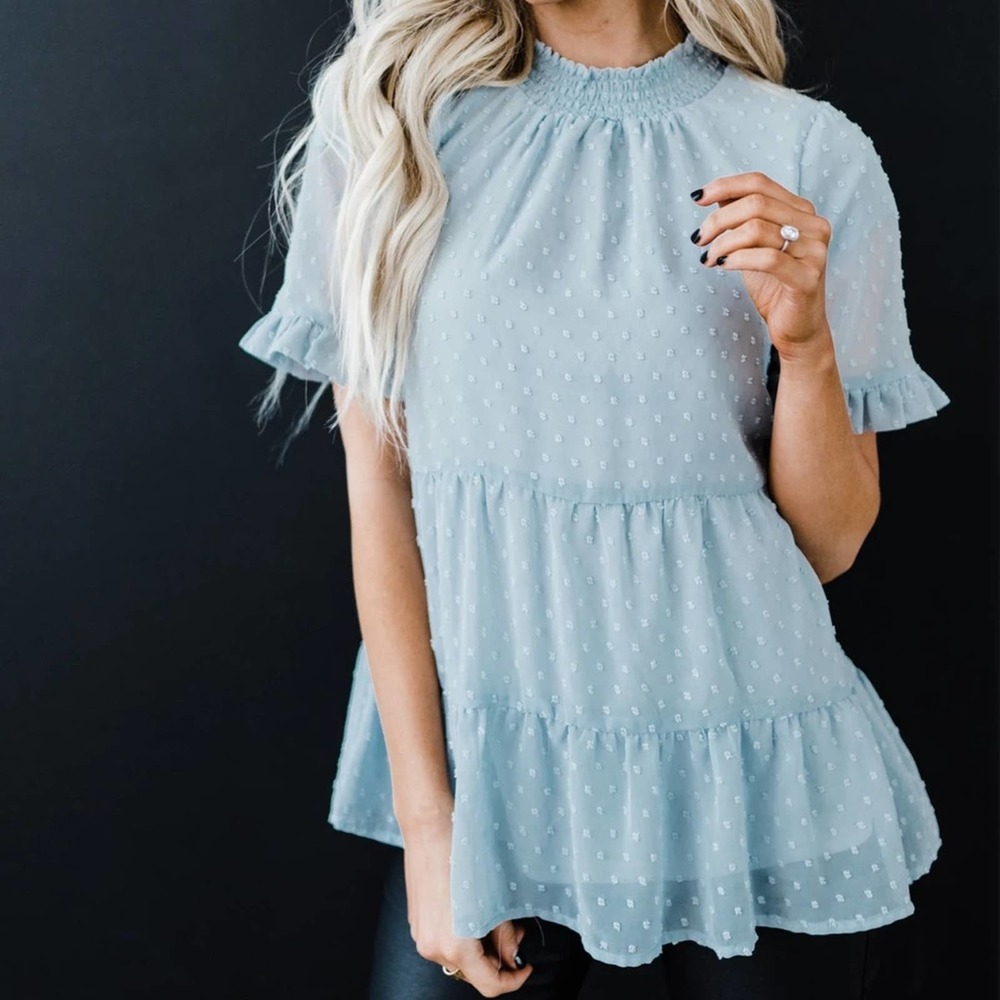 Saving Paige Gwen Top in Light Blue Size Large